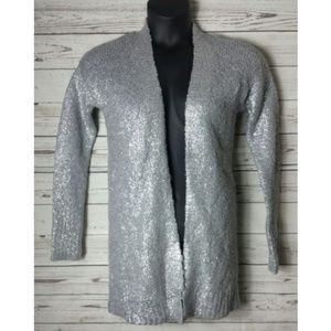 Ruby Moon S Gray Silver Wool Blend L/S Cardigan